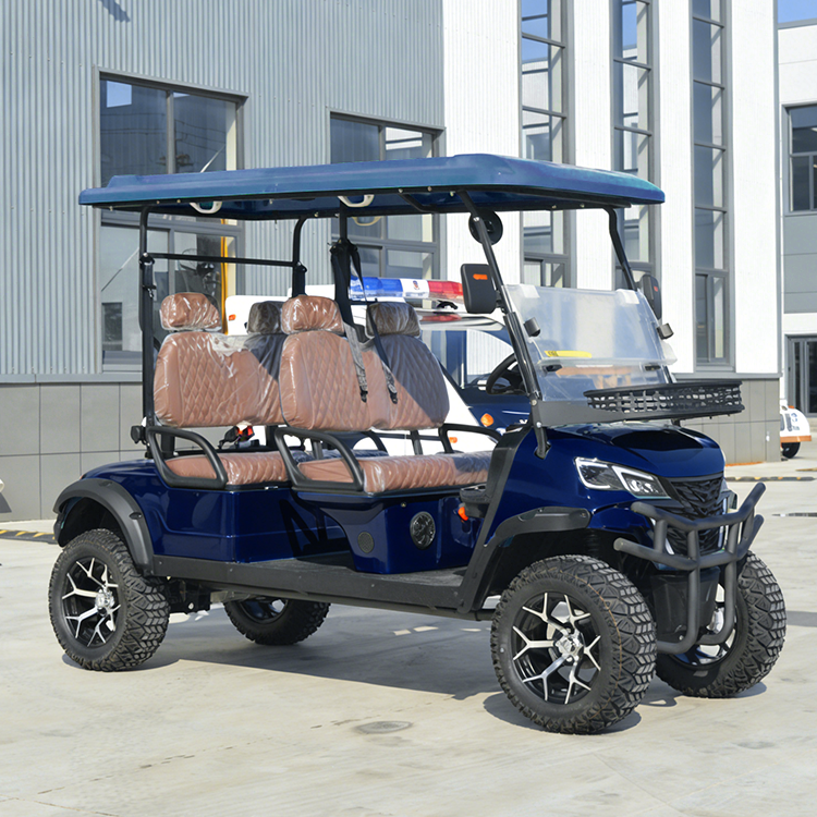 Eco-friendly 4 Seater Electric Golf Cart Equipped with Adjustable Seats for Property Management Mountain Resort