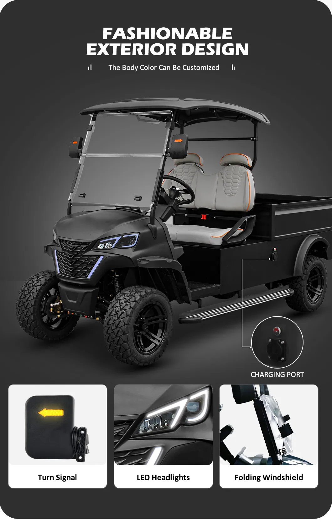 OEM ODM 2 Seater Utility Electric Club Car Golf Cart Bugyy with Cargo Box