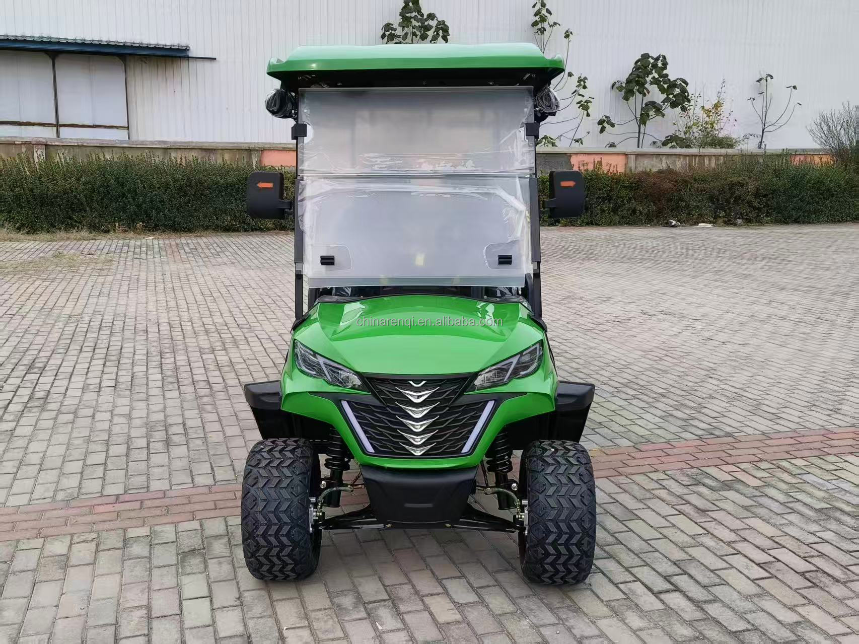Solar Powered 10 Seater Electric Golf Cart 4 Wheel Drive off Road with 72V Battery &amp; 90km Range for Resort Hotel
