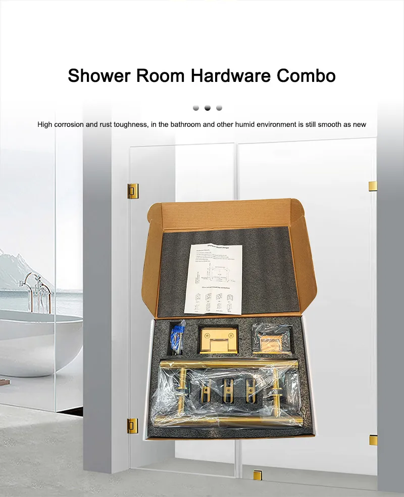 Satin Gold Shower Glass Door Hinge Clamp