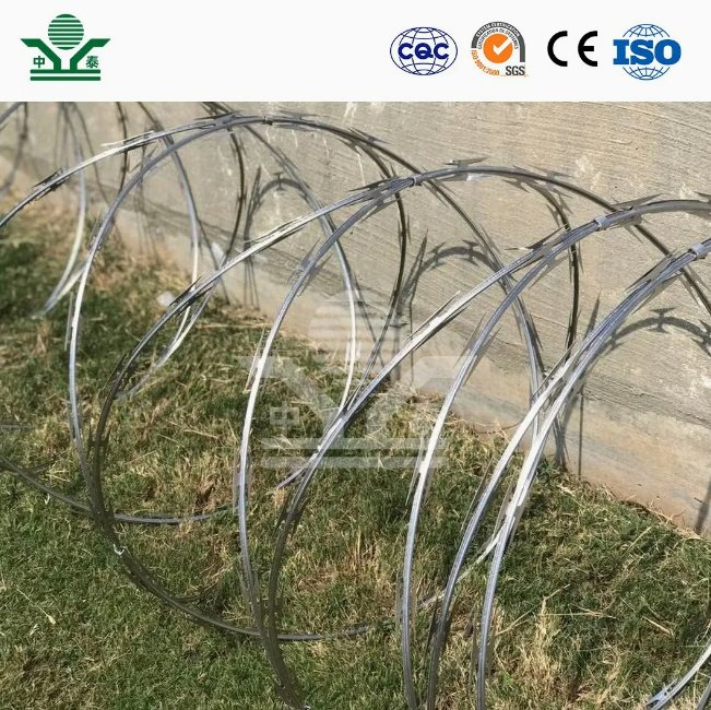 Zhongtai Razor Barbed Wire China Manufacturing 450mm Coil Diameter Razor Barbed Wire