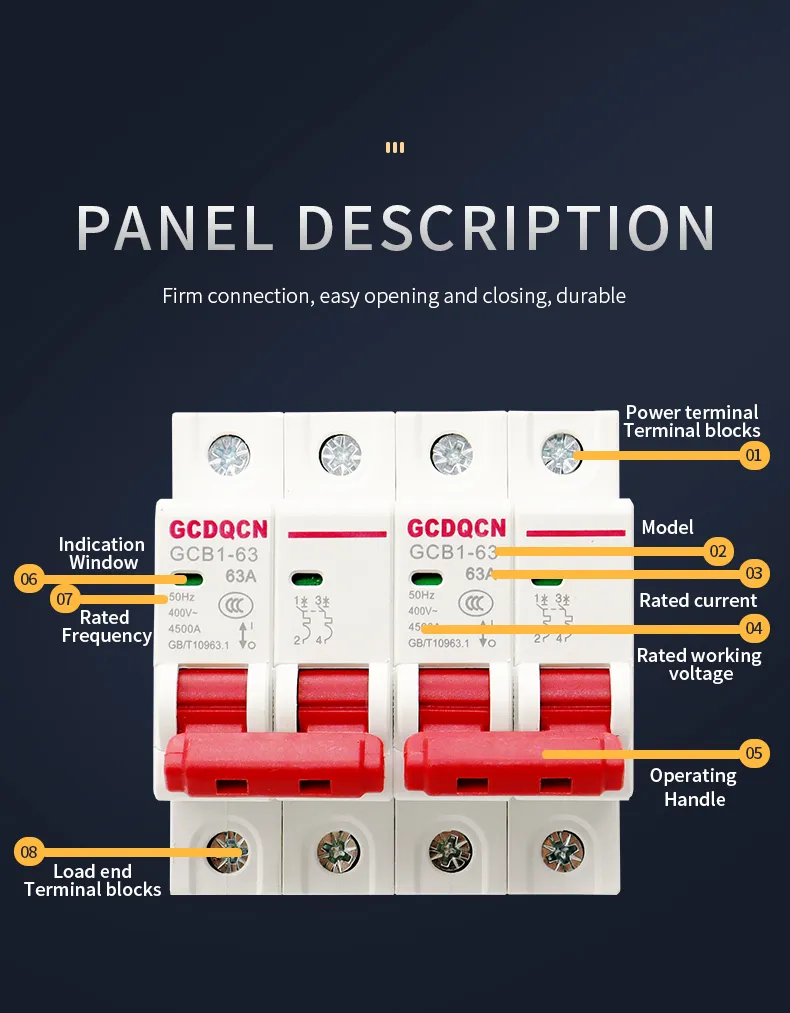 Circuit Breaker MCB Dual Power Manual Transfer Switch View 3