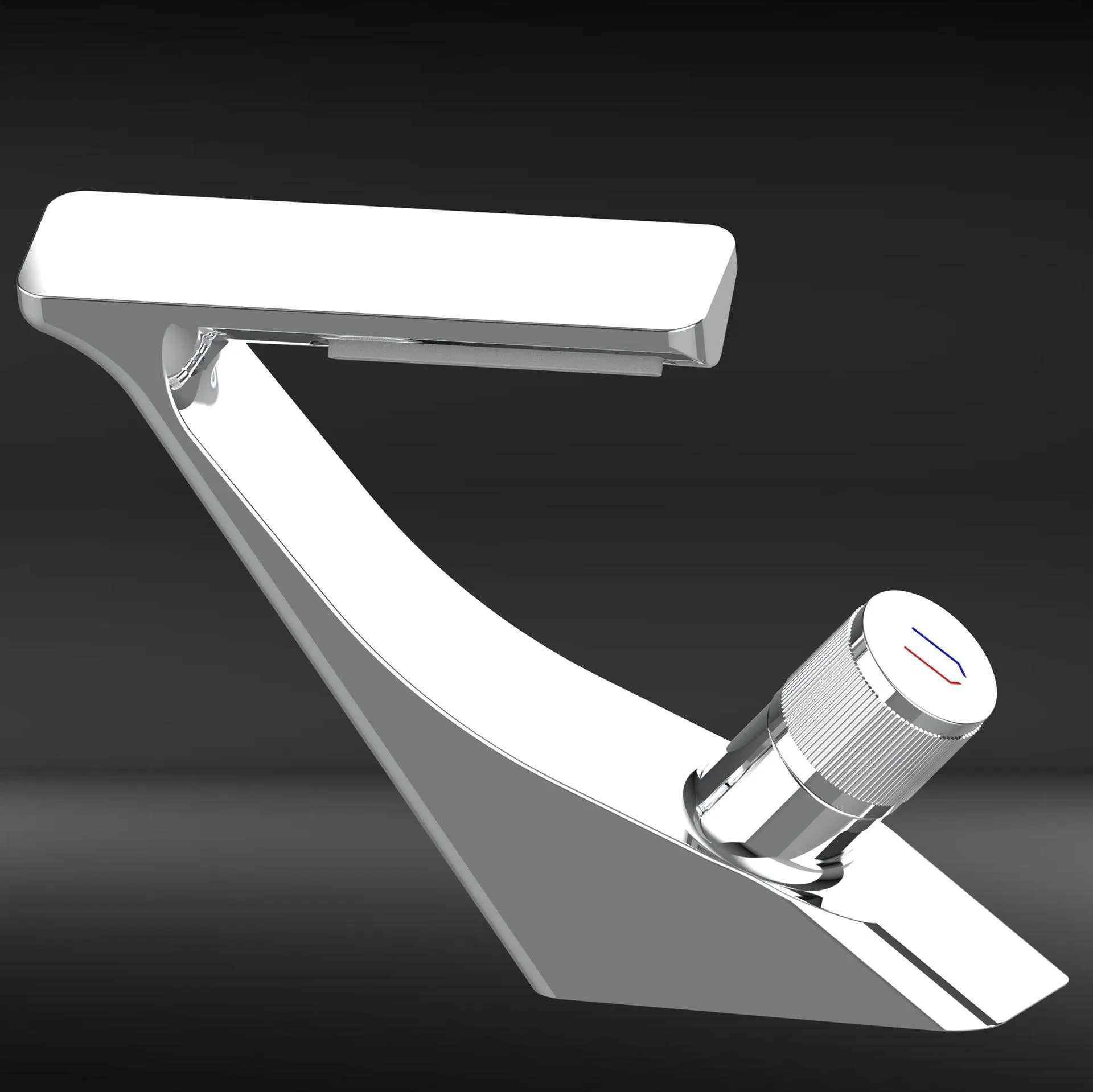 Modern Full Brass Waterfall Faucet, Single-Handle Gunmetal Gray