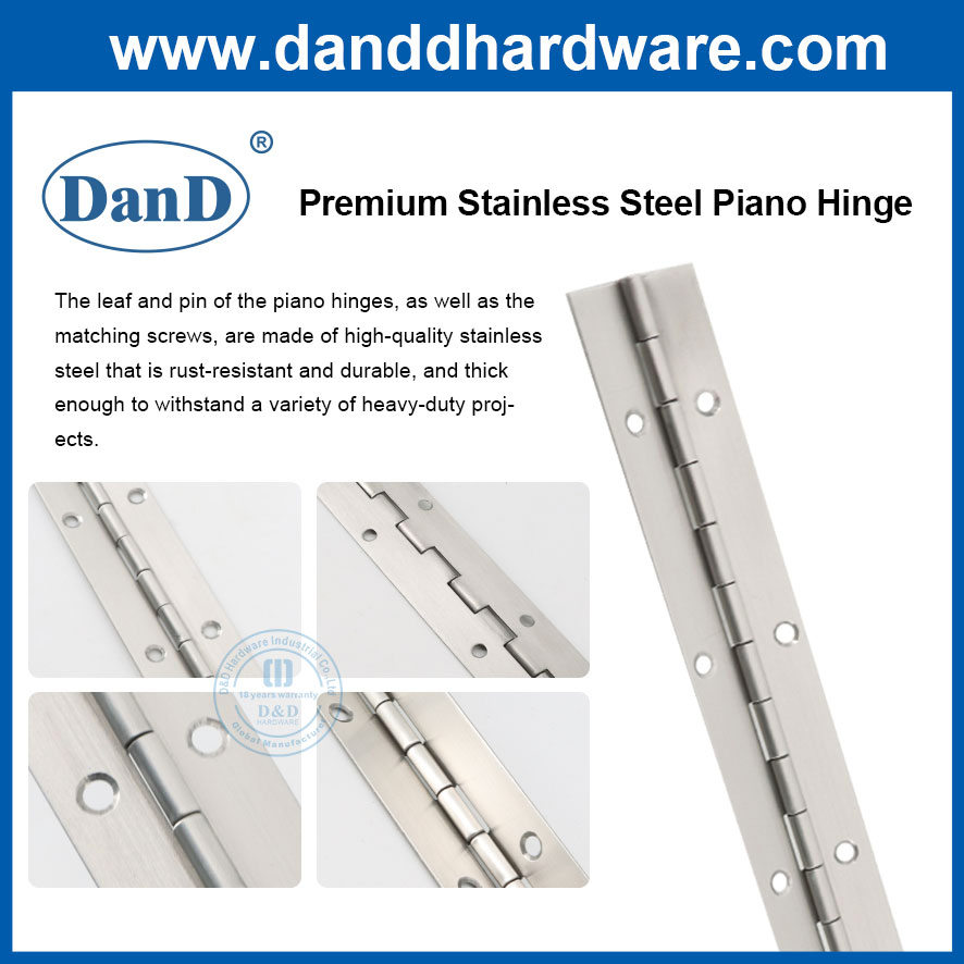 High Quality Brass Continuous Hinge Stainless Steel Piano Hinge for Door