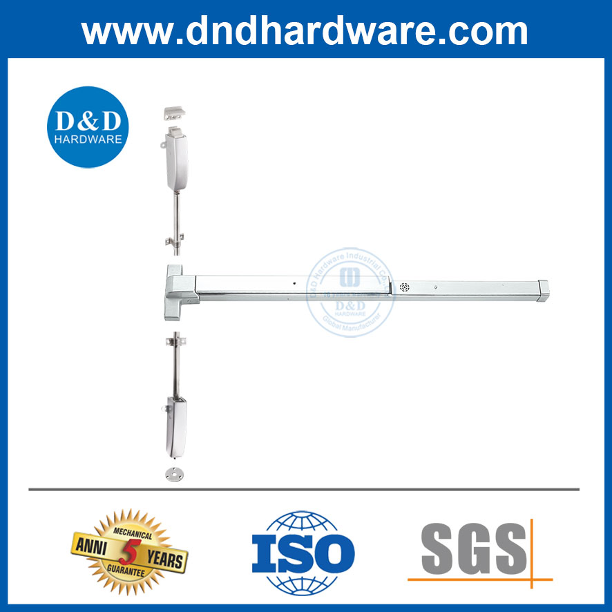 Stainless Steel Accessories Vertical Type Half Length Exit Device Panic Bar with Alarm