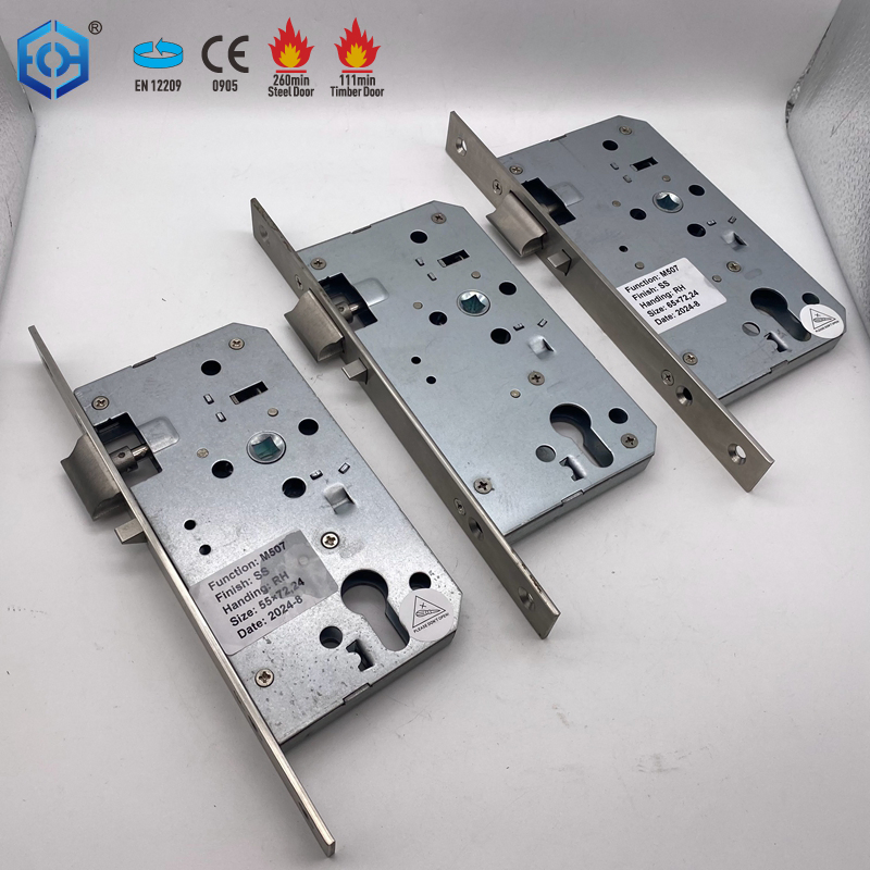 Fire Rated 3 Lever Mortice Door Lock 5572mm Sash Nickel