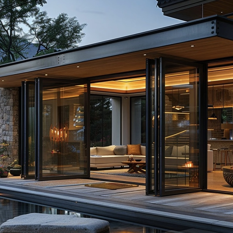 Exterior Thermal Insulated Aluminium Sliding Folding Window and Door for Balcony