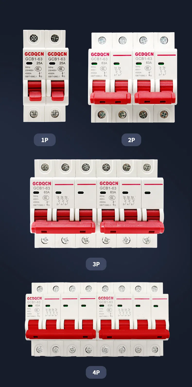 Circuit Breaker MCB Dual Power Manual Transfer Switch View 2