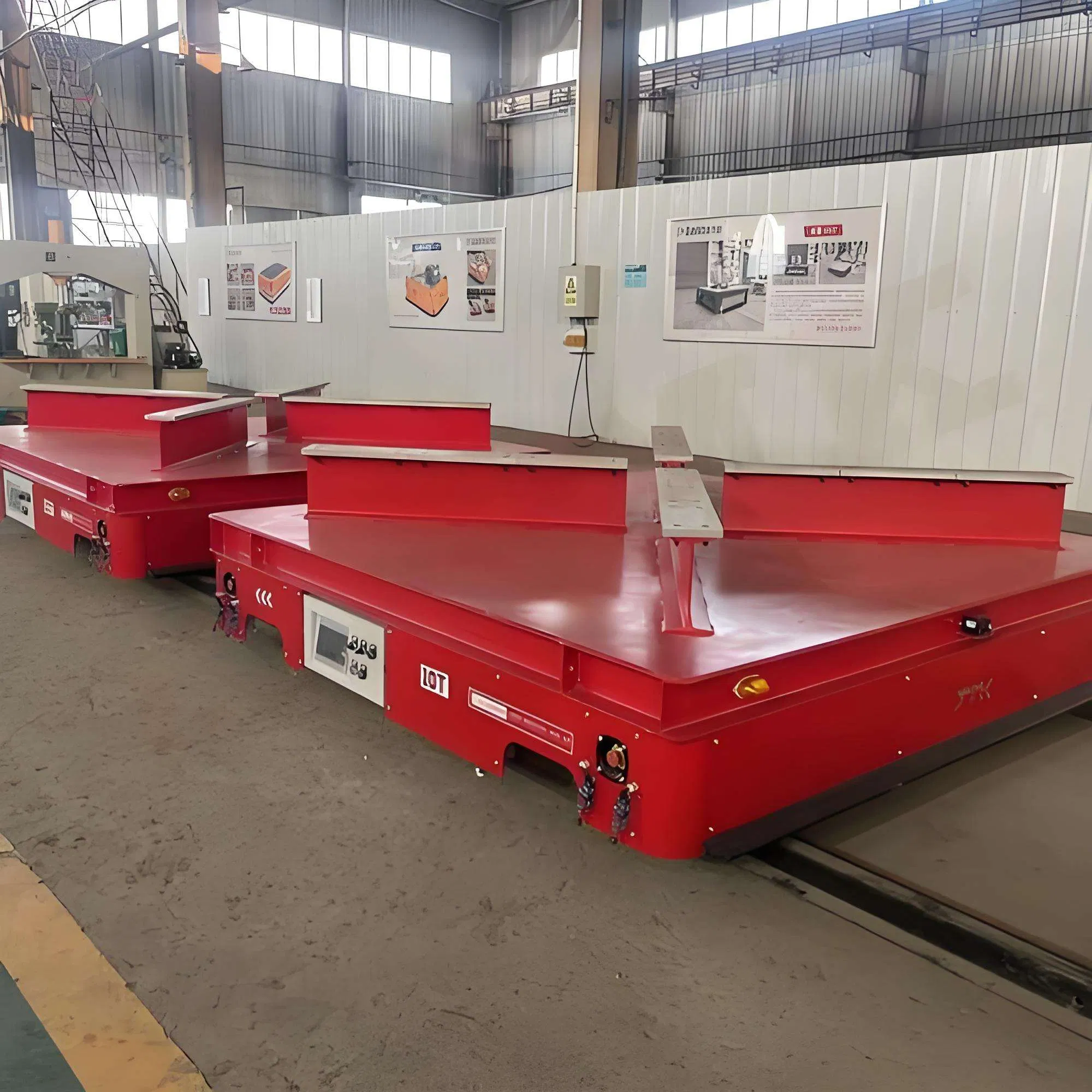2025 New Product Steel Factory Trackless Plate Transport Cart Electric Flat Transfer Carriage