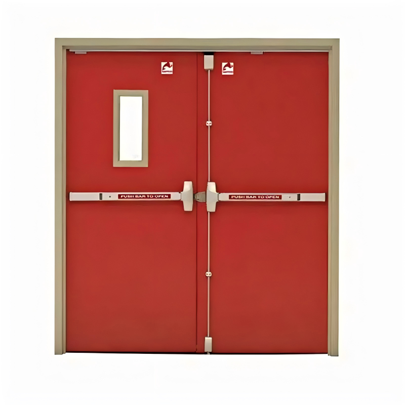 Commercial Fireproof Metal Push Bar Emergency Exit Device Steel Door with Durable Hardware