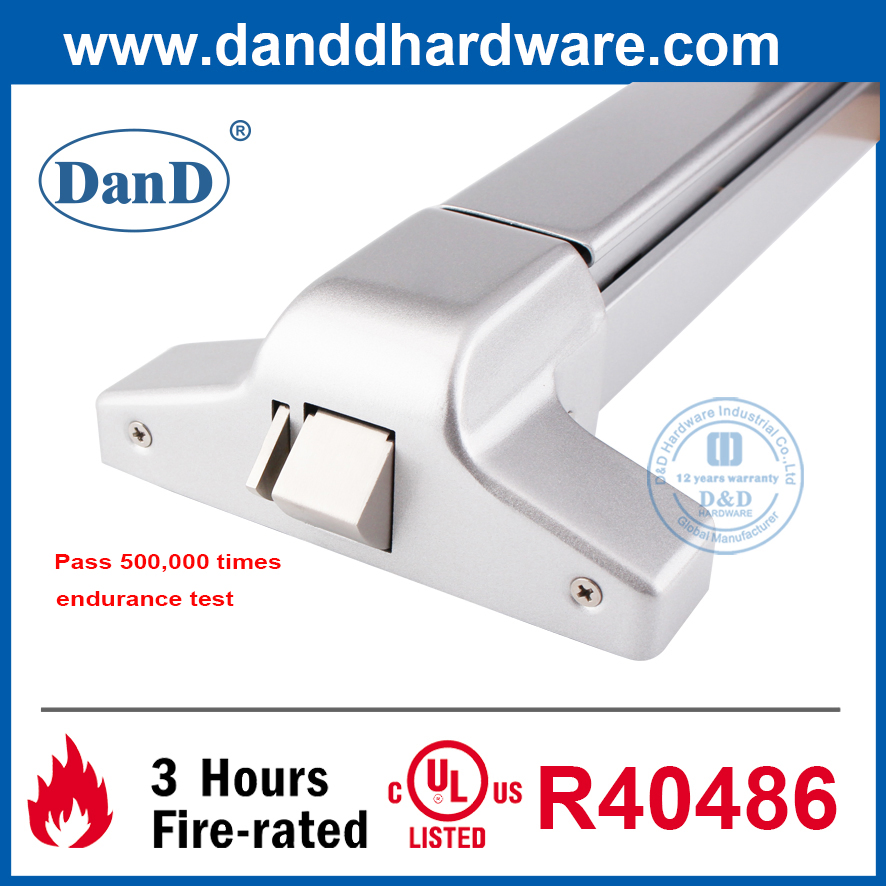 ANSI UL Listed Panic Lock Bar Stainless Steel 304 Fire Rated Lock Half Length Rod Commercial Push Bar Panic Door Lock Exit Rim Hardware Panic Exit Device Bar