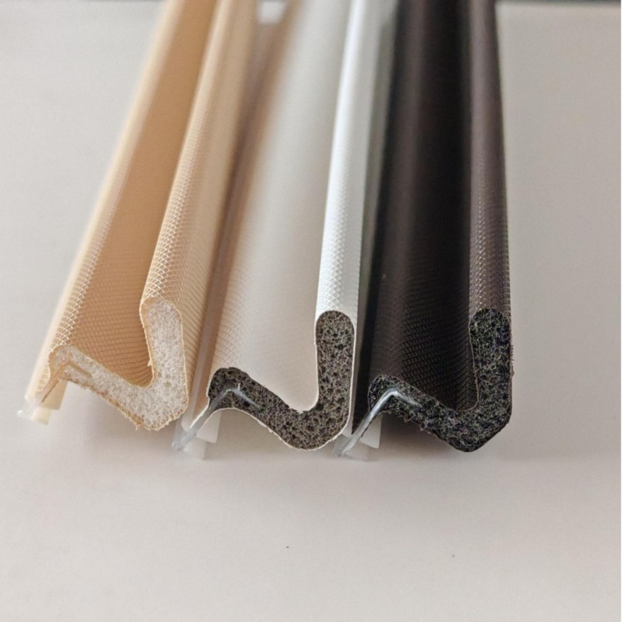 V-Shaped White Wooden Door Weatherstripping Gasket PU Foam Sealing