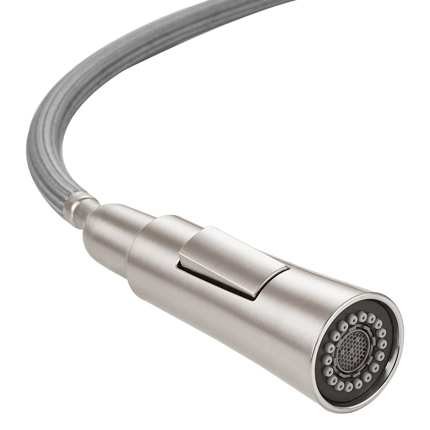 Spring Pull Down Brushed Nickel 304 Stainless Steel Sink Set Single Handle Goose Neck Kitchen Tap Kitchen Faucet