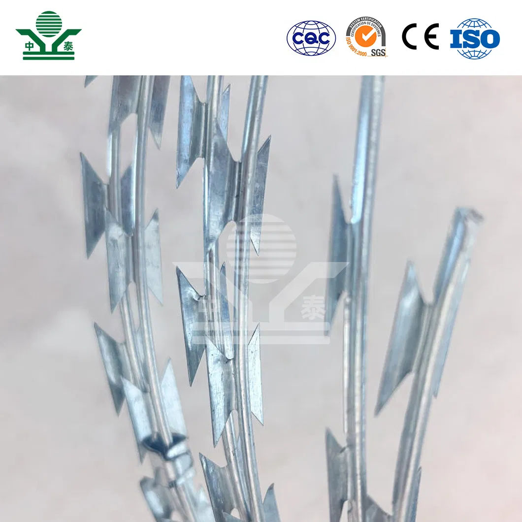Zhongtai Galvanized Citadel Barb Wire China Manufacturers 980mm Diameter 600mm Coil Diameter Concertina Razor Barbed Wire Used for Anti Climb Mesh 358 Fence
