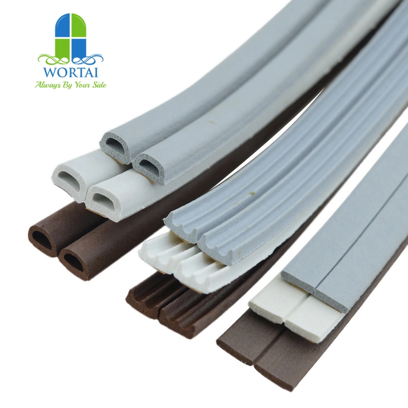 Windproof EPDM Rubber Sponge Gasket Sealing Strip with Self Adhesive Tape for Wooden Door Weather Strip