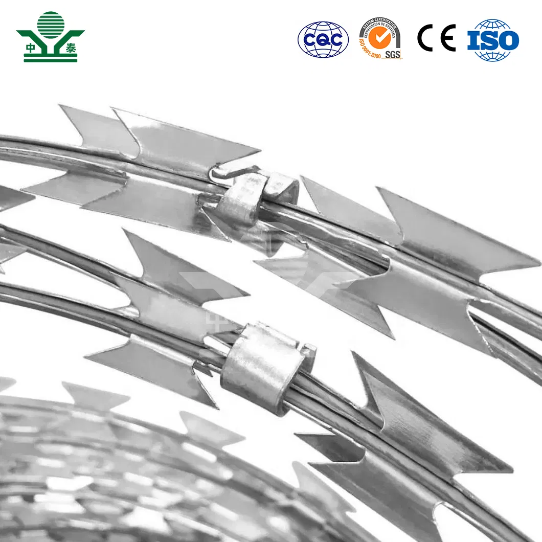 Zhongtai Mending Barbed Wire Fence China Manufacturers 50 Inch Coil Diameter Rzor Barbed Wire Used for Airport Security Electric Fence