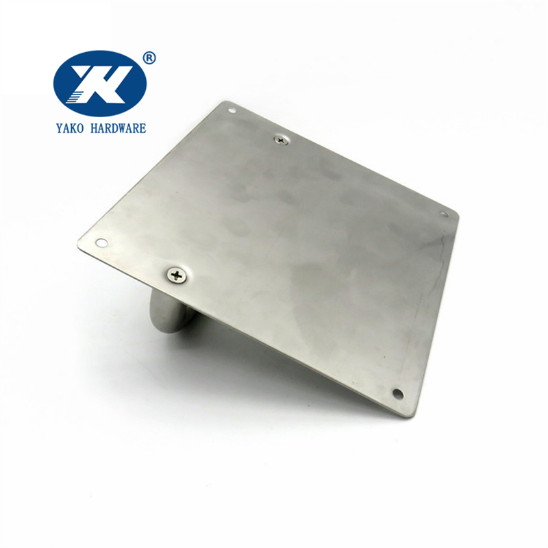 Wood Door Handle Set Lever on Shouldered Plate Stainless Steel Push and Pull Plate Door Handle