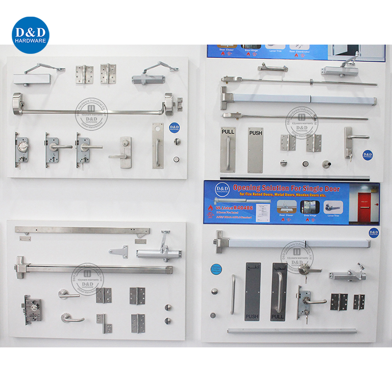 Stainless Steel Accessories Vertical Type Half Length Exit Device Panic Bar with Alarm