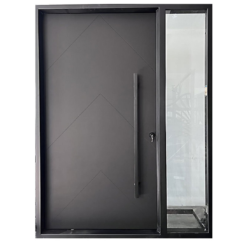 Popular Modern Style Double Security Wrought Iron Front Entry Metal Main Door