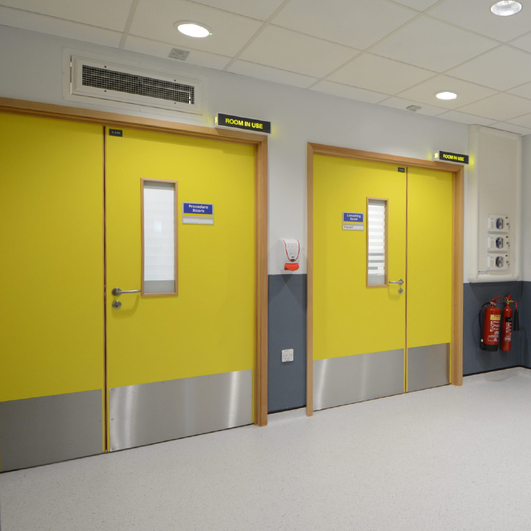 China Foshan GMP Standard Hospital Pharma Clean Room Fire Rated Double Leaf Panel Steel Door