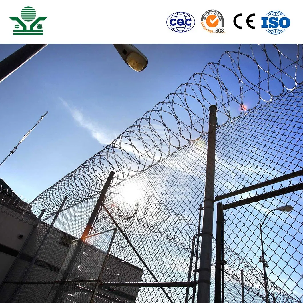 Zhongtai Razor Wire Vs Barbed Wire China Manufacturers 50 Inch Coil Diameter Double Razor Wire Used for Construction Security Fencing