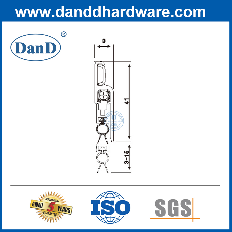 Black Drop Down Acoustic Seal Automatic Blocker Adjustable Bottom Rubber Door Sweep