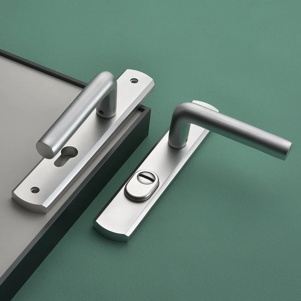 Stainless Steel Push and Pull Plate Door Handle Lock Set Lever Door Handles Black