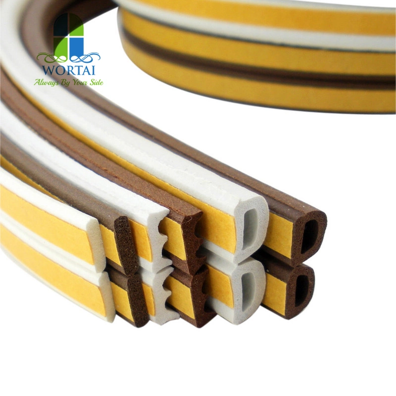 Windproof EPDM Rubber Sponge Gasket Sealing Strip with Self Adhesive Tape for Wooden Door Weather Strip