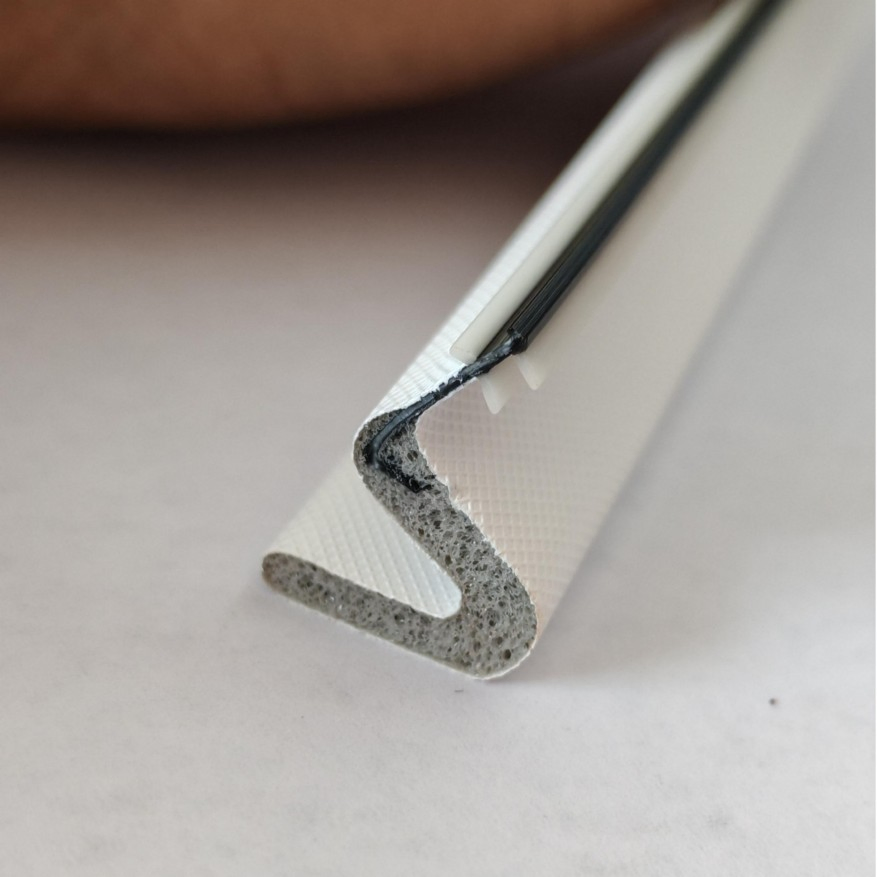 V-Shaped White Wooden Door Weatherstripping Gasket PU Foam Sealing