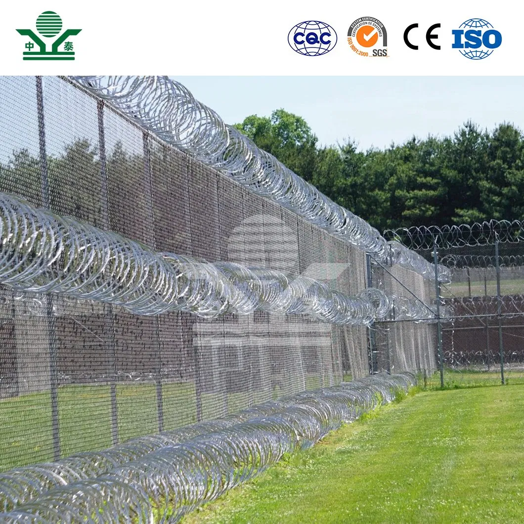 Zhongtai Custom Ring Barbed Wire China Suppliers 730mm Coil Diameter Ribbon Barbed Wire Used for Backyard Security Fence