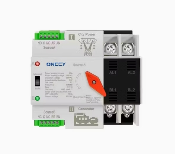 Solar Power Safety 690V C 16A 100A 5000 Times Mechanical Life Automatic Transfer ATS