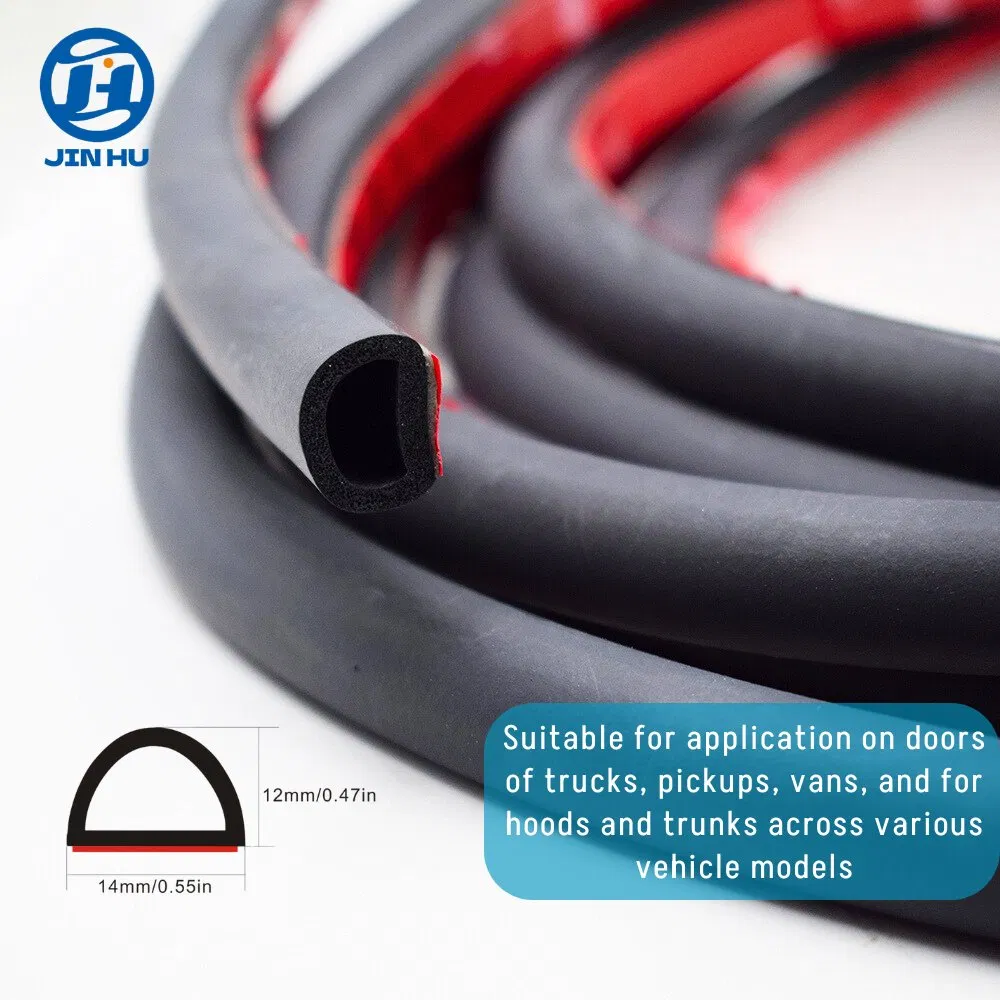 20FT Weather Stripping Door Seal Self Adhesive Door Weather Stripping Weather Strip Silicone D Shaped Seal Strip for Door Frame/Window Seal (20FT Black 3/8" W