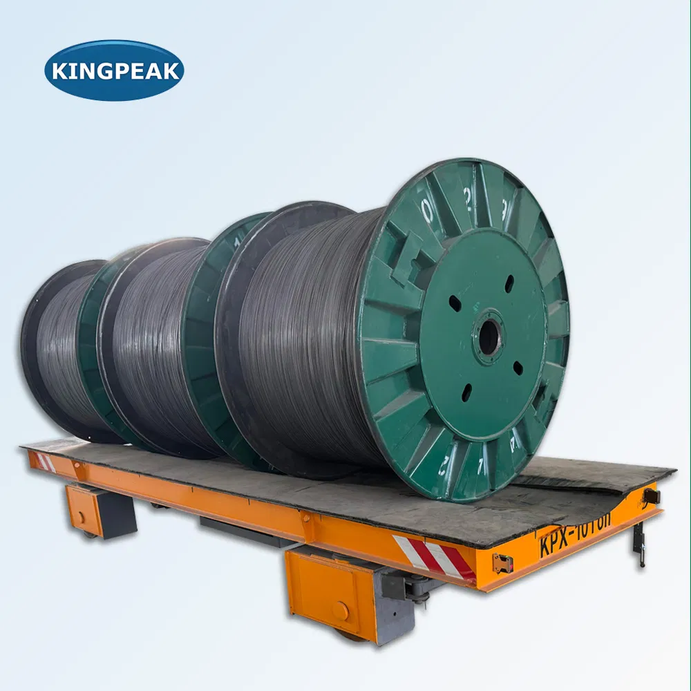 Efficient Steel Coil Transfer Cart with V-Shaped Battery Power