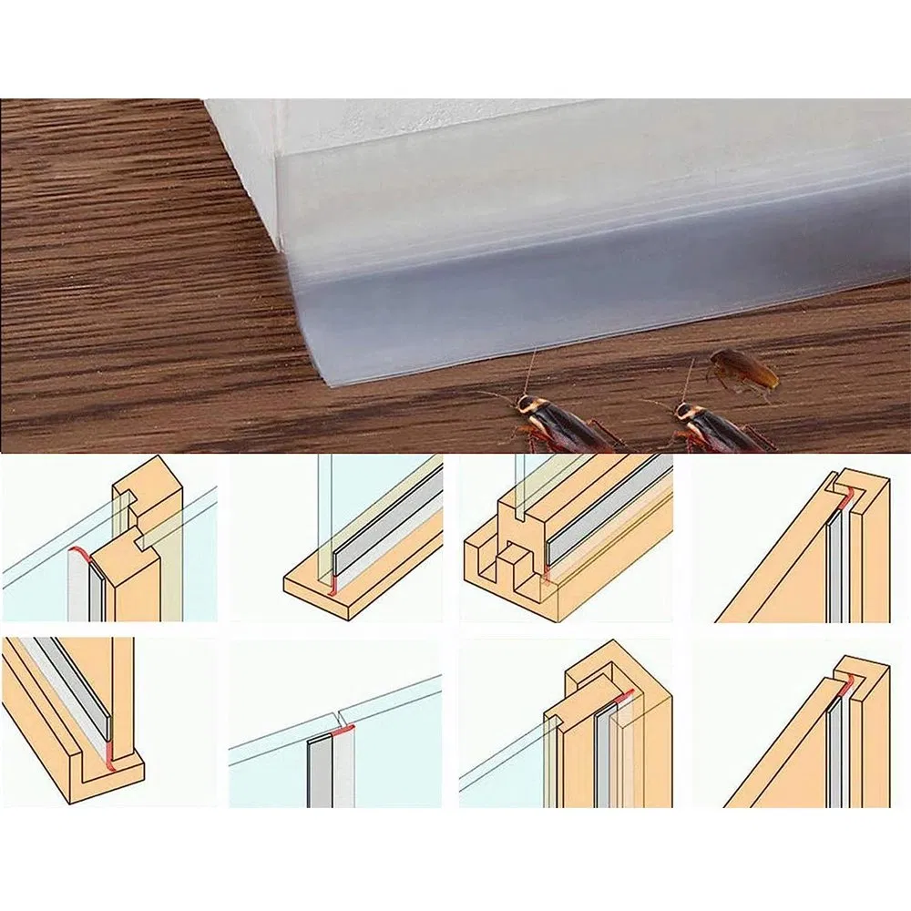 Weatherproof Soundproof Door Draft Stopper Tape Self Adhesive Silicone Seal Strip Weather Stripping