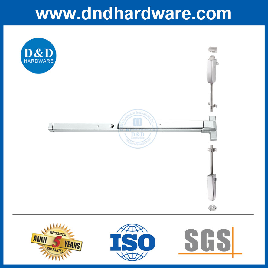 Stainless Steel Accessories Vertical Type Half Length Exit Device Panic Bar with Alarm