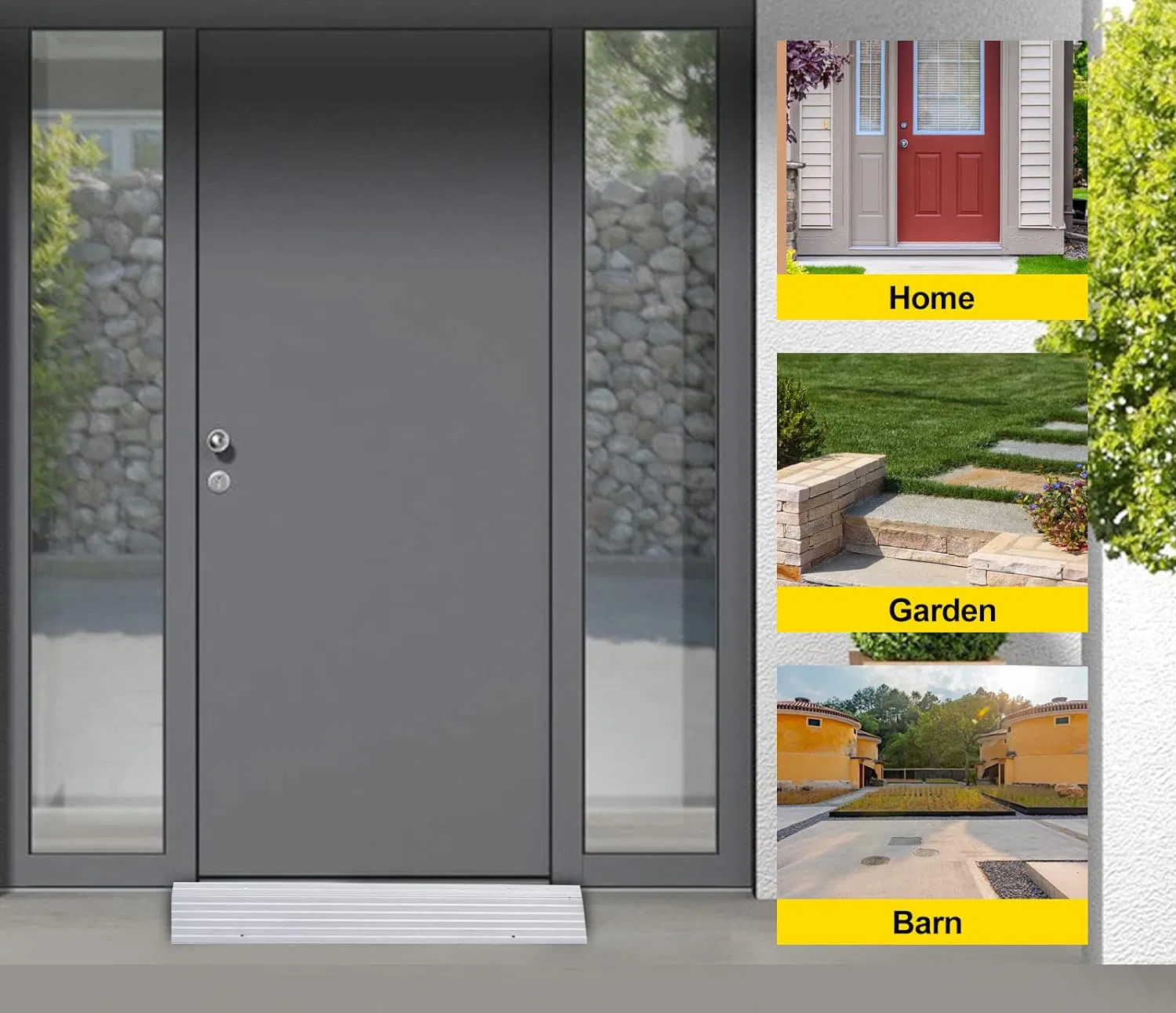 Gardens Adjustable Height Exterior Aluminum and Hardwood Sill Inswing Door Bottom Threshold