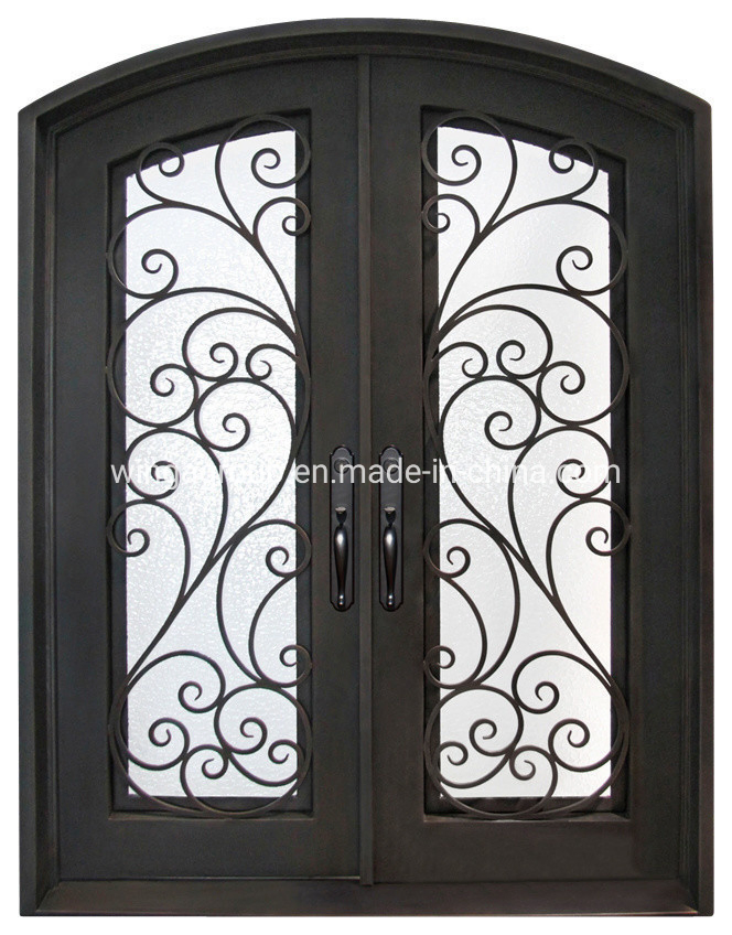 Custom Double Single Exterior Front Forged Wrought Iron Metal Steel Security Entry Exterior Door