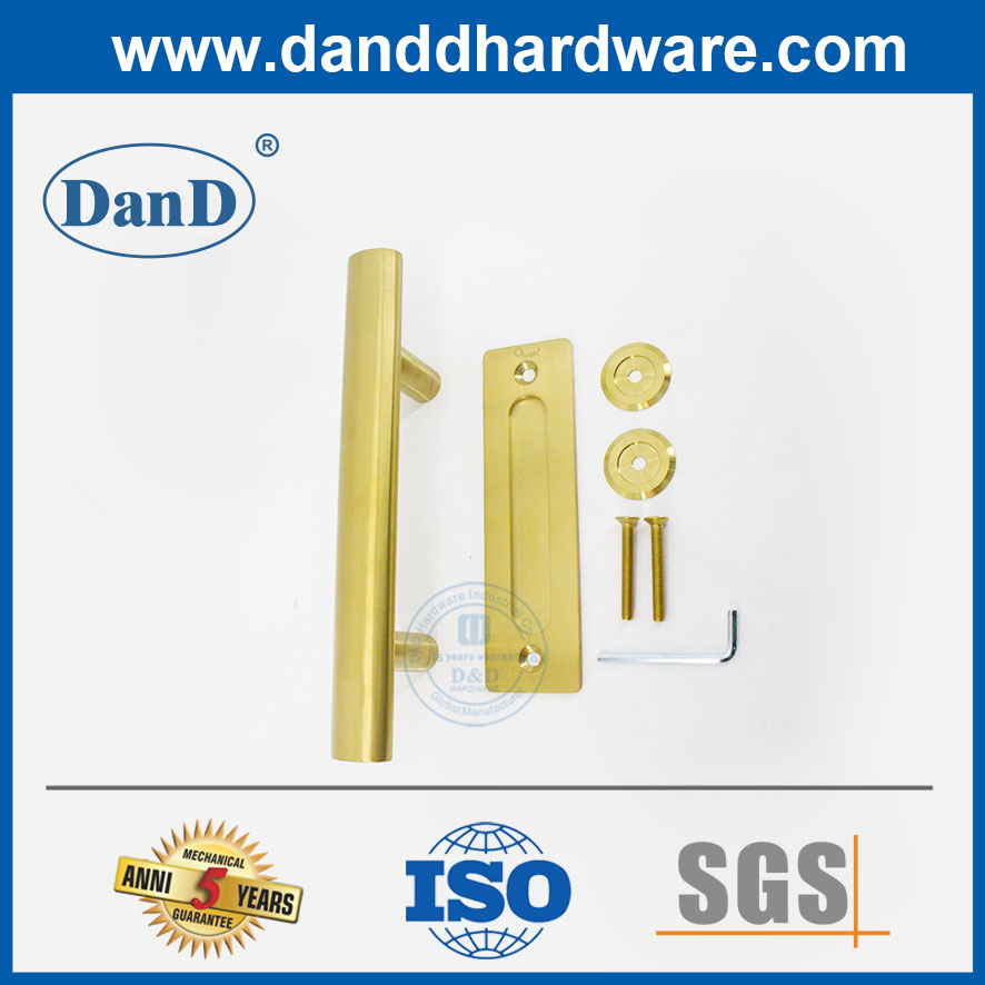 Stainless Steel Pull and Flush Sliding Double Sided Door Handle Set