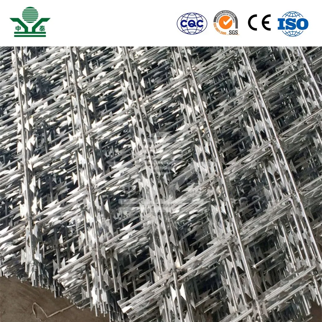 Zhongtai 4 Strand Barbed Wire China Manufacturers 10 - 15 M Length Razor Barbed Tape Wire Used for Secure Link Fence