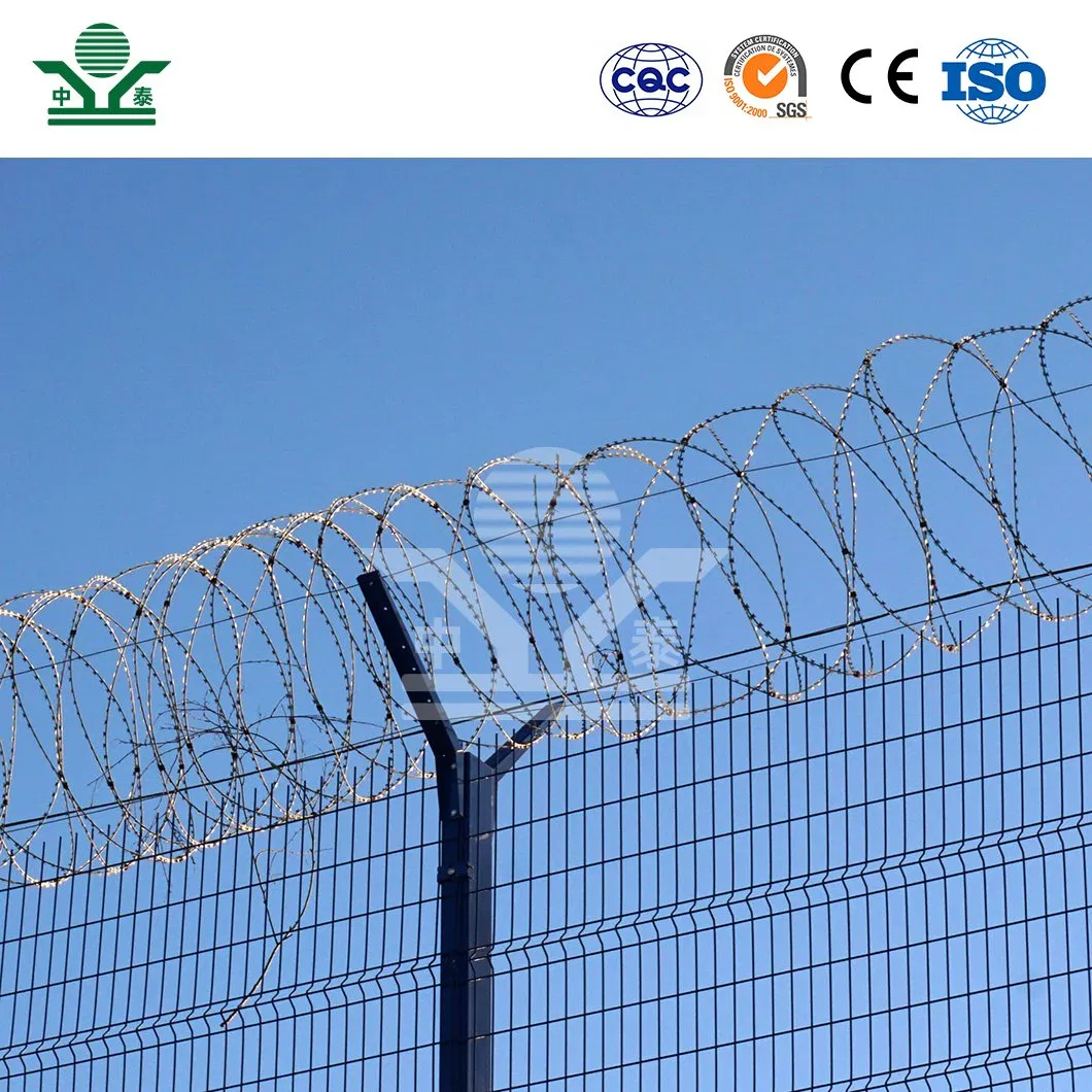 Zhongtai Razor Wire Vs Barbed Wire China Manufacturers 50 Inch Coil Diameter Double Razor Wire Used for Construction Security Fencing
