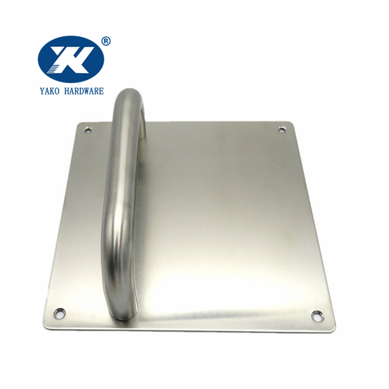 Wood Door Handle Set Lever on Shouldered Plate Stainless Steel Push and Pull Plate Door Handle