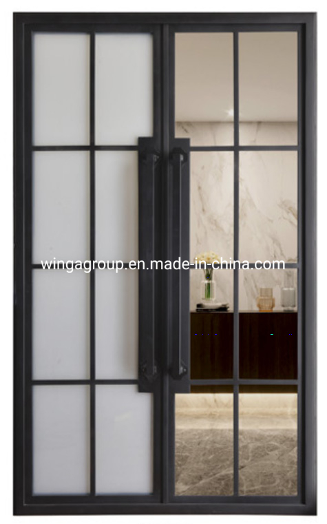 French Style Modern Double Wrought Iron Gate Exterior Security Entry Steel Metal Double Door