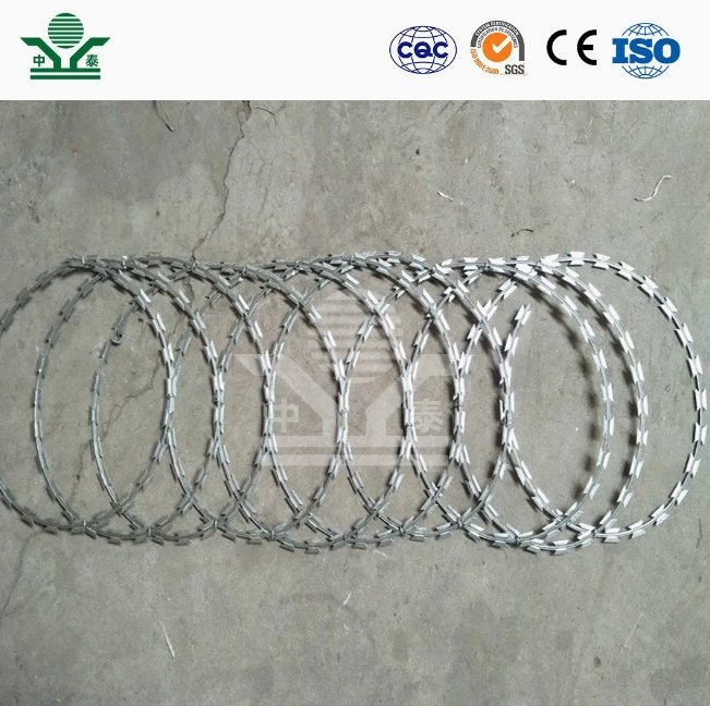 Zhongtai Razor Barbed Wire China Manufacturing 450mm Coil Diameter Razor Barbed Wire