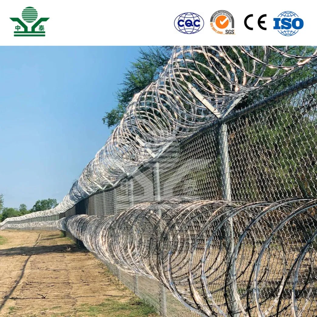 Zhongtai Mending Barbed Wire Fence China Manufacturers 50 Inch Coil Diameter Rzor Barbed Wire Used for Airport Security Electric Fence