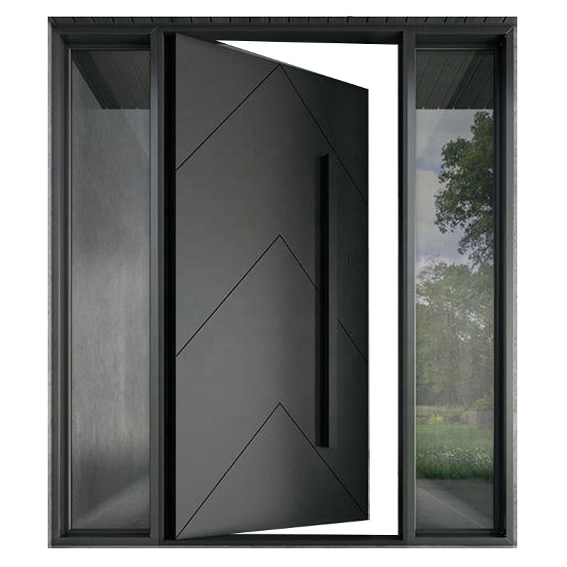 Popular Modern Style Double Security Wrought Iron Front Entry Metal Main Door