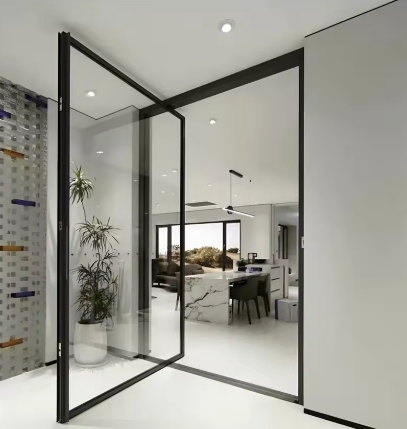 Customized Thermal Insulated Aluminum Alloy Frame Pivot Door with Soundproof Design