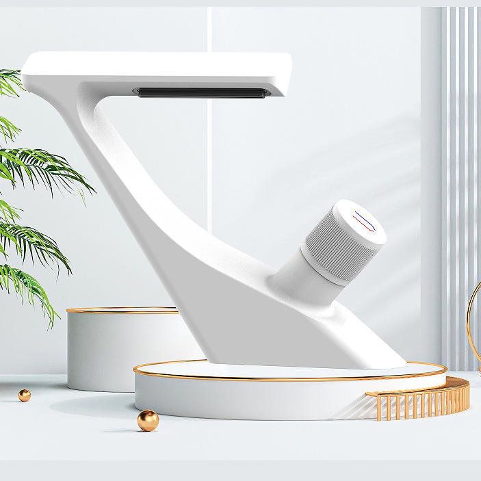 Modern Full Brass Waterfall Faucet, Single-Handle Gunmetal Gray