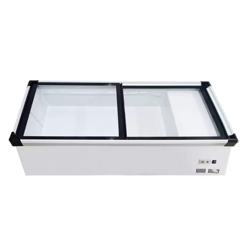 Lightweight Island Display Freezer, Small Portable Glass Display Refrigerator for Night Market Stall Cold Storage &amp; Freezing