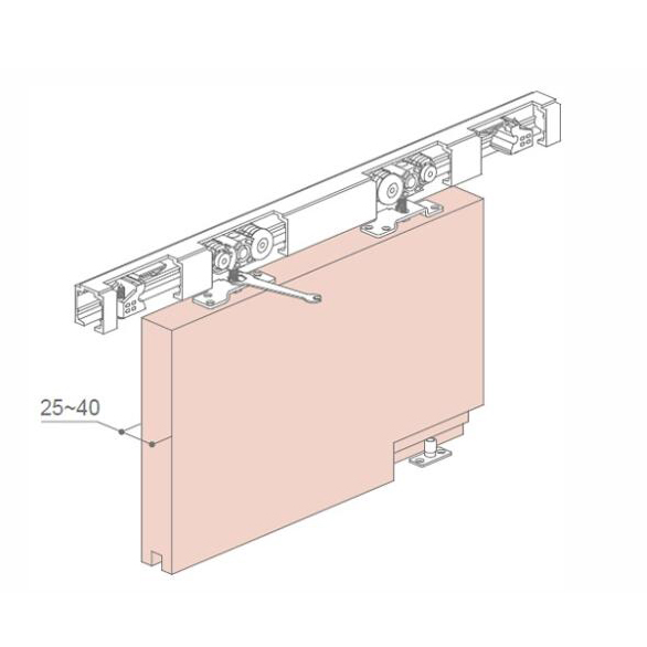 100kg Side Mounted Wooden Sliding Flange Door Hardware Accessories