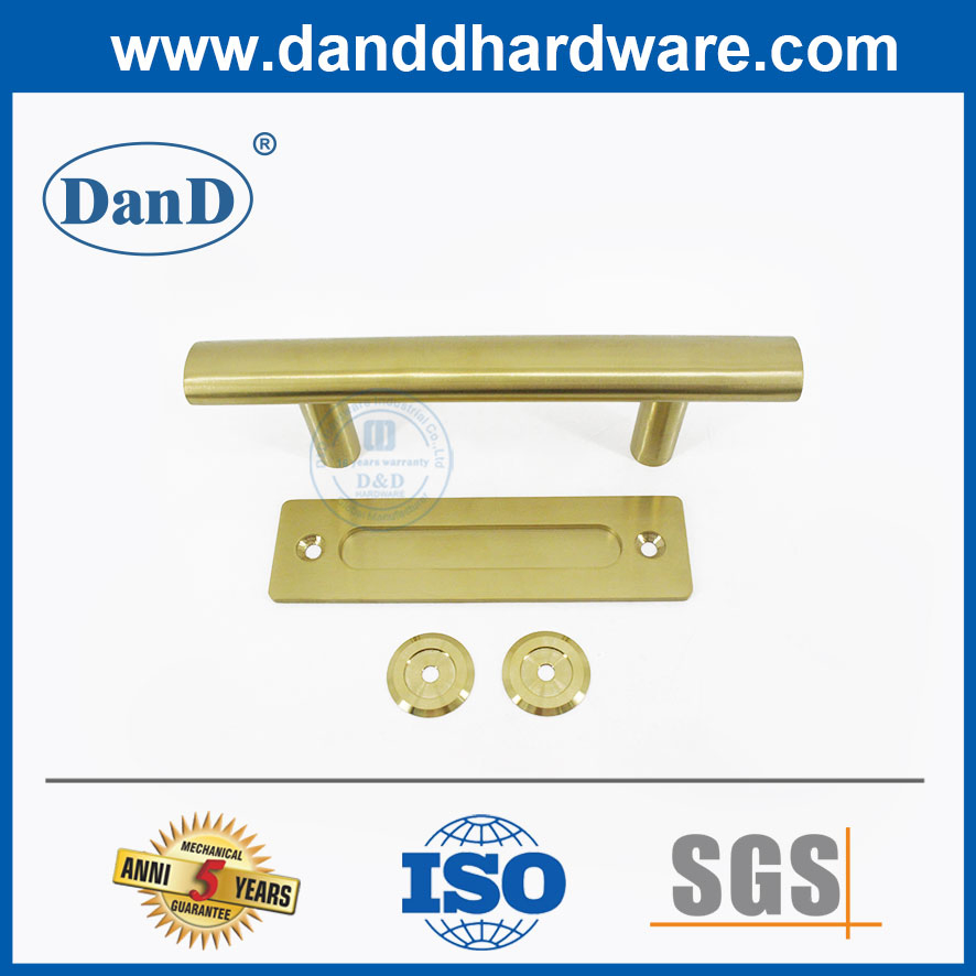 Stainless Steel Pull and Flush Sliding Double Sided Door Handle Set